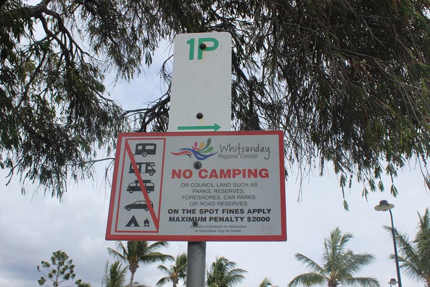 Backpacker und Rucksack Touristen sollen hier nicht Campen